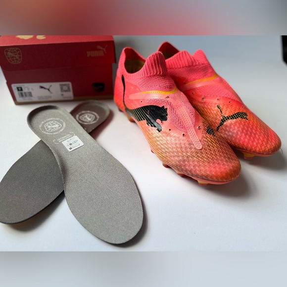 PUMA Future 7 PRO FG/AG Soccer Cleats, sunset glow/black size 7 - Picture 2 of 10